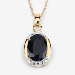 7.50 Carat Genuine Black Sapphire .925 Sterling Silver Pendant