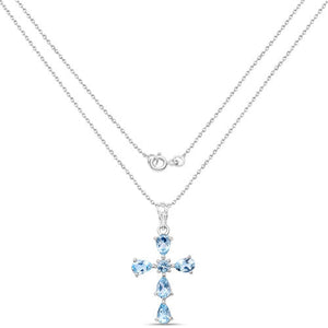 2.72 Carat Genuine Blue Topaz .925 Sterling Silver Pendant