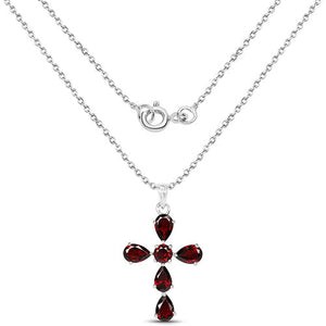 2.57 Carat Genuine Garnet .925 Sterling Silver Pendant