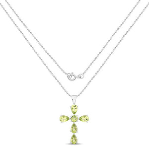 2.24 Carat Genuine Peridot .925 Sterling Silver Pendant