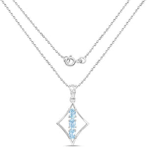 1.53 Carat Genuine Blue Topaz .925 Sterling Silver Pendant