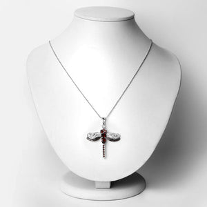 2.29 Carat Genuine Garnet and White Topaz .925 Sterling Silver Pendant