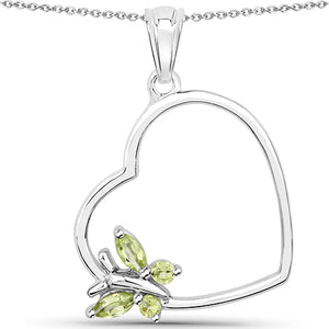 0.21 Carat Genuine Peridot .925 Sterling Silver Pendant