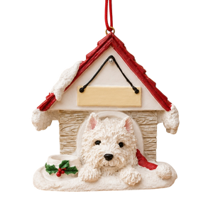 Ceramic Doghouse Ornament - Westie
