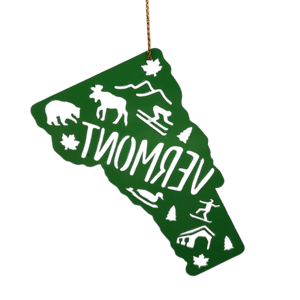 Cutout Metal Vermont Ornament