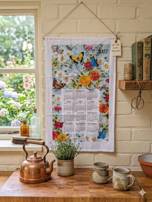 2027 Linen Calendar Towel - Butterfly Garden
