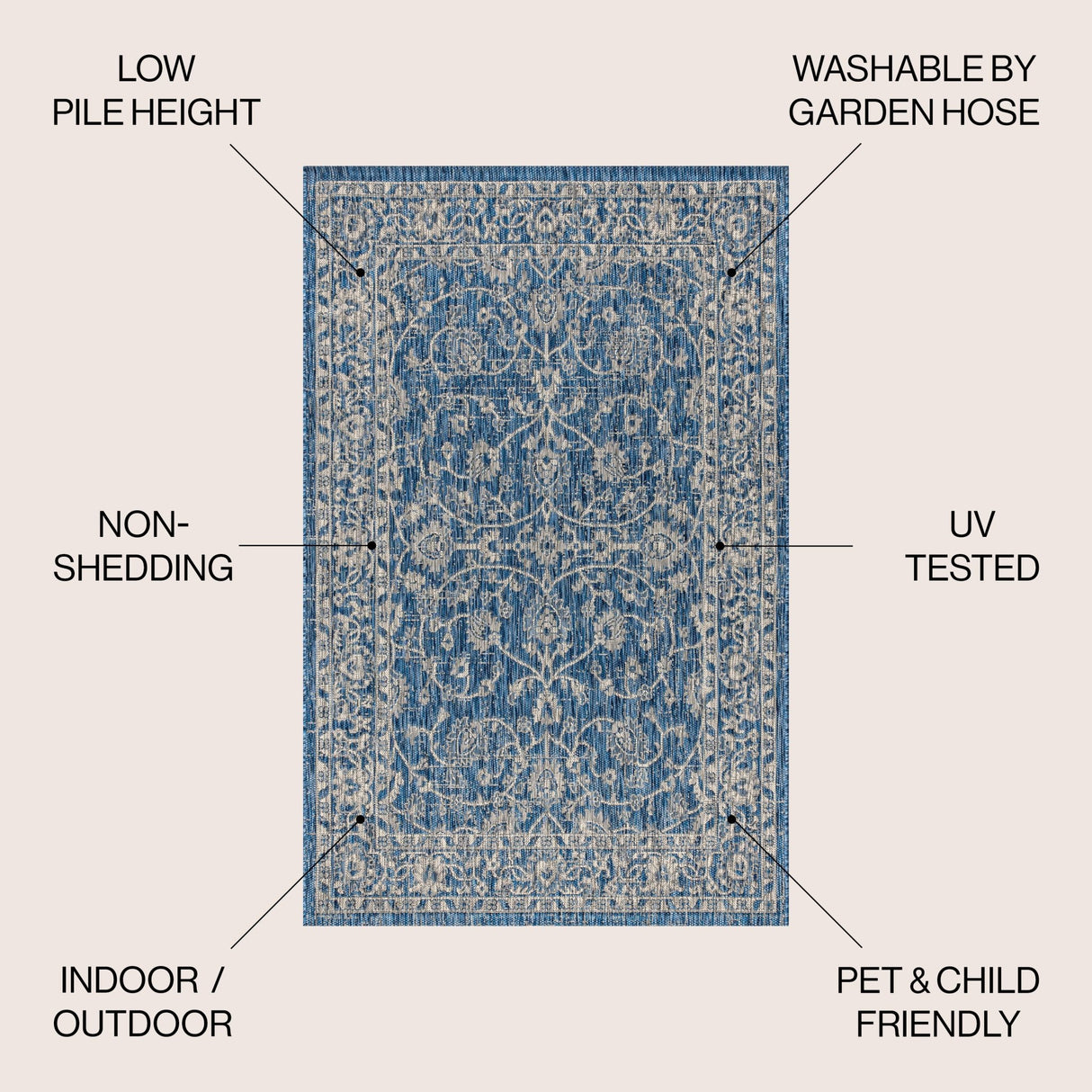 Palazzo Vine and Border Textured Weave Indoor/Outdoor Area Rug - Tuesday Morning - Area Rugs
