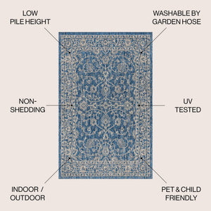 Palazzo Vine and Border Textured Weave Indoor/Outdoor Area Rug - Tuesday Morning - Area Rugs