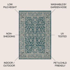 Palazzo Vine and Border Textured Weave Indoor/Outdoor Area Rug - Tuesday Morning - Area Rugs