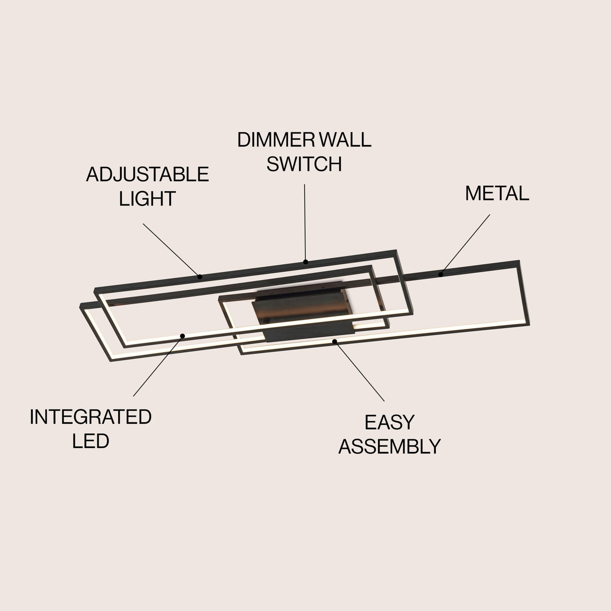 Palco contemporary minimalist metal adjustable dimmable geometric integrated led flush mount - Tuesday Morning - Outdoor Lighting