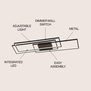 Palco contemporary minimalist metal adjustable dimmable geometric integrated led flush mount - Tuesday Morning - Outdoor Lighting