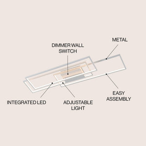 Palco contemporary minimalist metal adjustable dimmable geometric integrated led flush mount - Tuesday Morning - Outdoor Lighting
