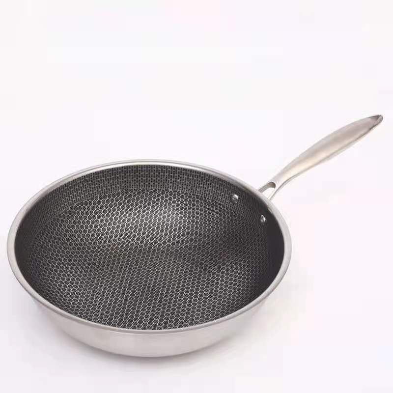 ChefSeries | Stainless Steel Frying Pan with Honeycomb Texture | Scratch-Resistant Non-Stick Coating for Even Cooking