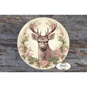 Pastel Winter Victorian Reindeer Sign - Wreath Enhancement