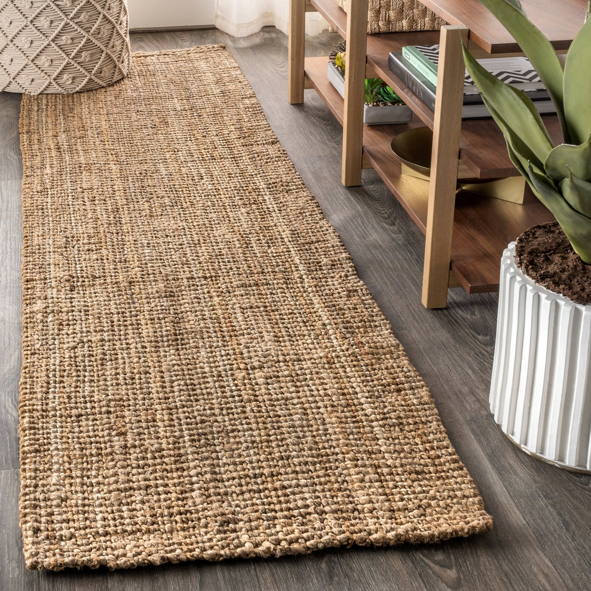 Pata Hand Woven Chunky Jute Runner Rug - Tuesday Morning - Runner Rugs
