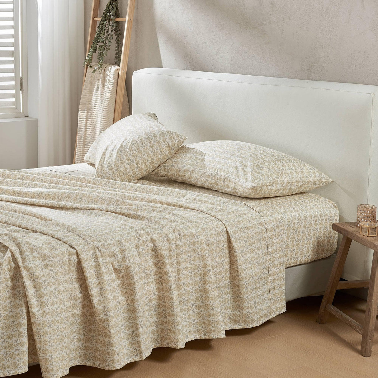 Patina Vie Maison Bed Sheets 100% Cotton Percale Floral Printed Cool & Crisp Sheet Set
