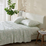 Patina Vie Maison Bed Sheets 100% Cotton Vintage Floral Printed Flannel Sheet Set