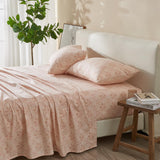 Patina Vie Maison Bed Sheets 100% Cotton Vintage Floral Printed Flannel Sheet Set