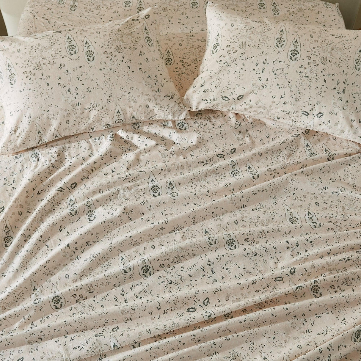 Patina Vie Maison Bed Sheets 100% Cotton Vintage Floral Printed Flannel Sheet Set