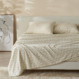 Patina Vie Maison Bed Sheets Twin / Geo Floral - Olive Green 100% Cotton Vintage Floral Printed Flannel Sheet Set