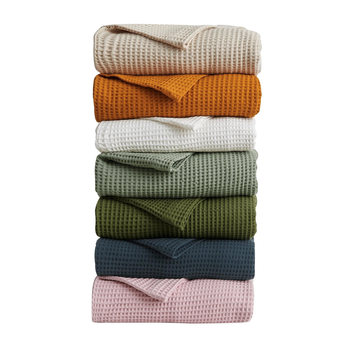 Patina Vie Maison Blankets Full / Queen / Bronze Solid Cotton Waffle Weave Blanket