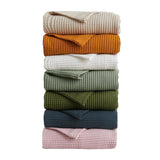 Patina Vie Maison Blankets Full / Queen / Sage Solid Cotton Waffle Weave Blanket