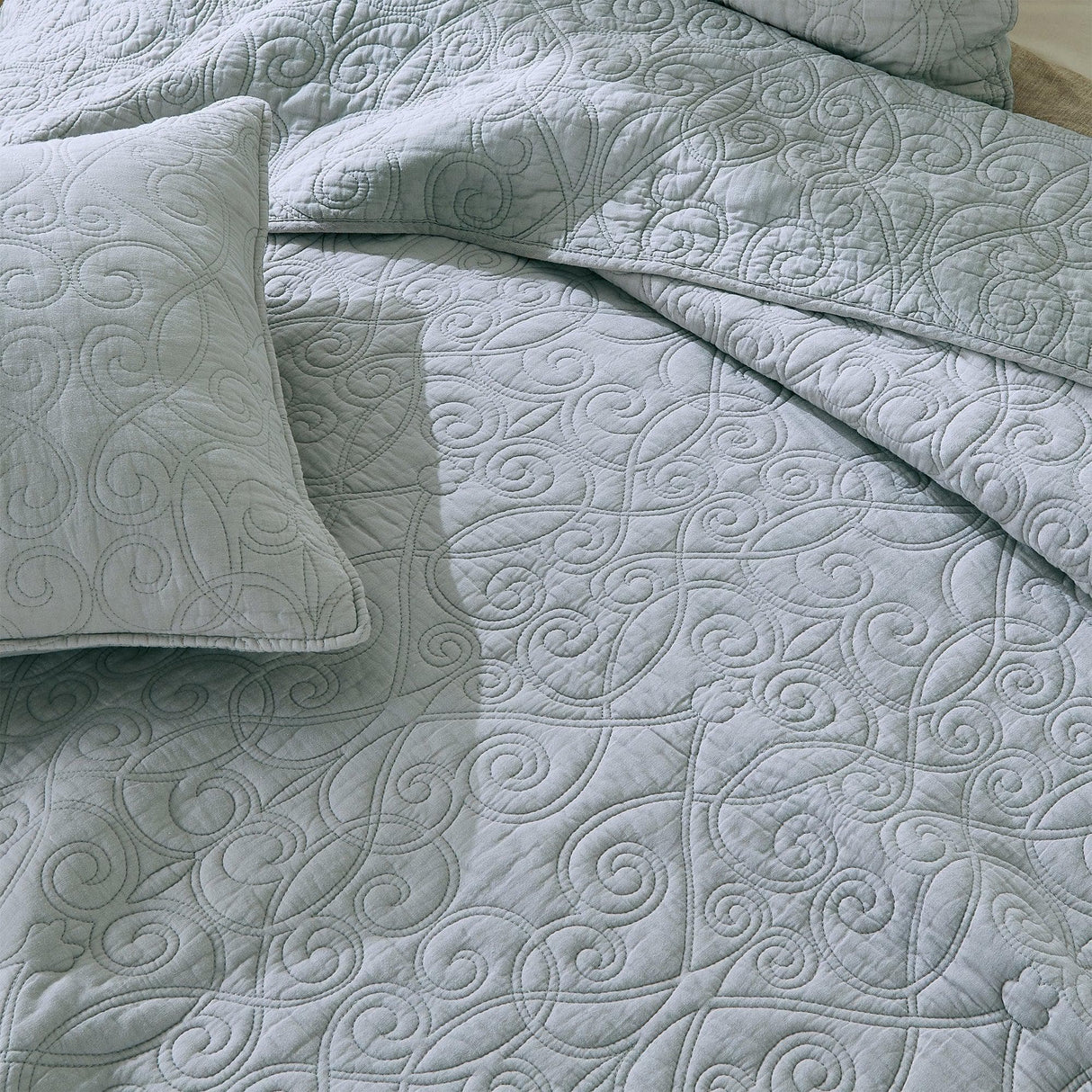 Patina Vie Maison Quilts & Comforters 100% Cotton Quilt Set with Boho Stitched Detail