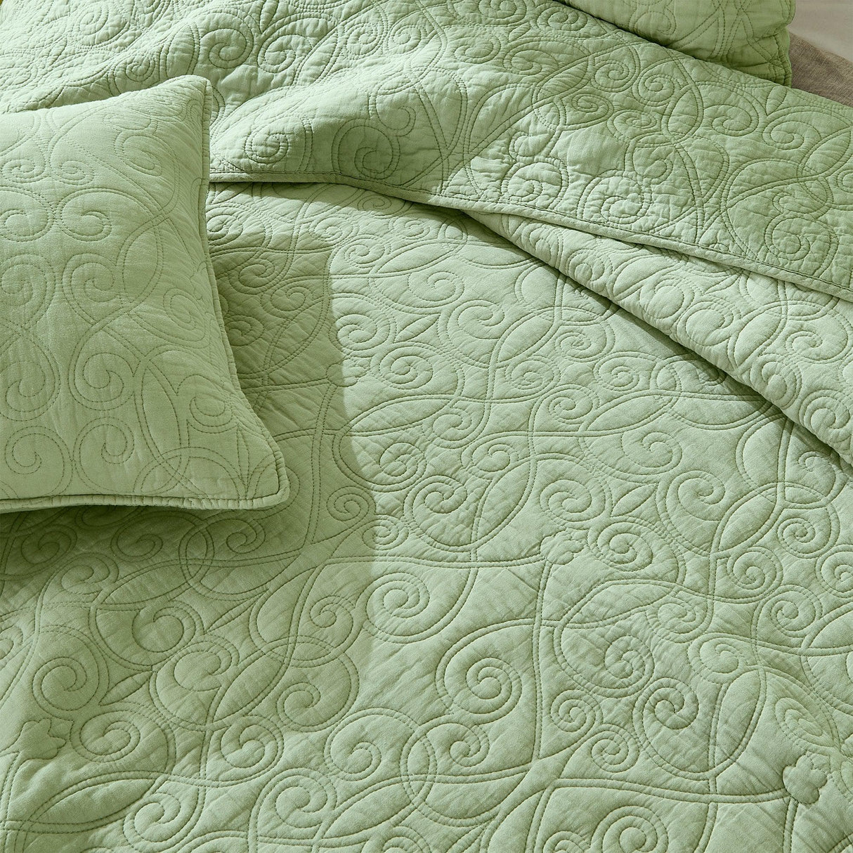 Patina Vie Maison Quilts & Comforters 100% Cotton Quilt Set with Boho Stitched Detail
