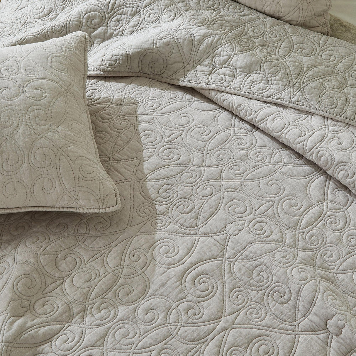 Patina Vie Maison Quilts & Comforters 100% Cotton Quilt Set with Boho Stitched Detail