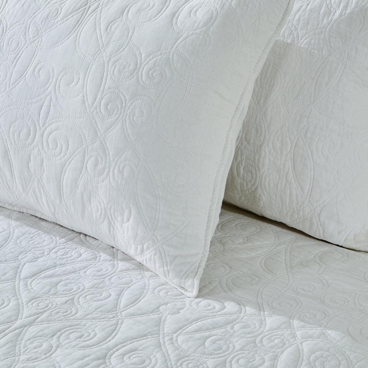 Patina Vie Maison Quilts & Comforters 100% Cotton Quilt Set with Boho Stitched Detail
