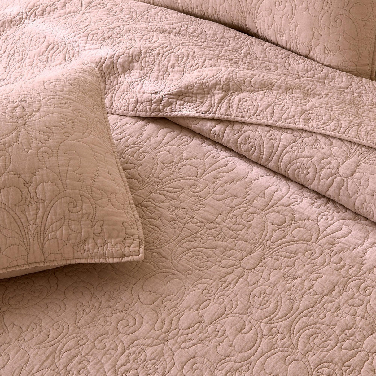 Patina Vie Maison Quilts & Comforters 100% Cotton Quilt Set with Boho Stitched Detail