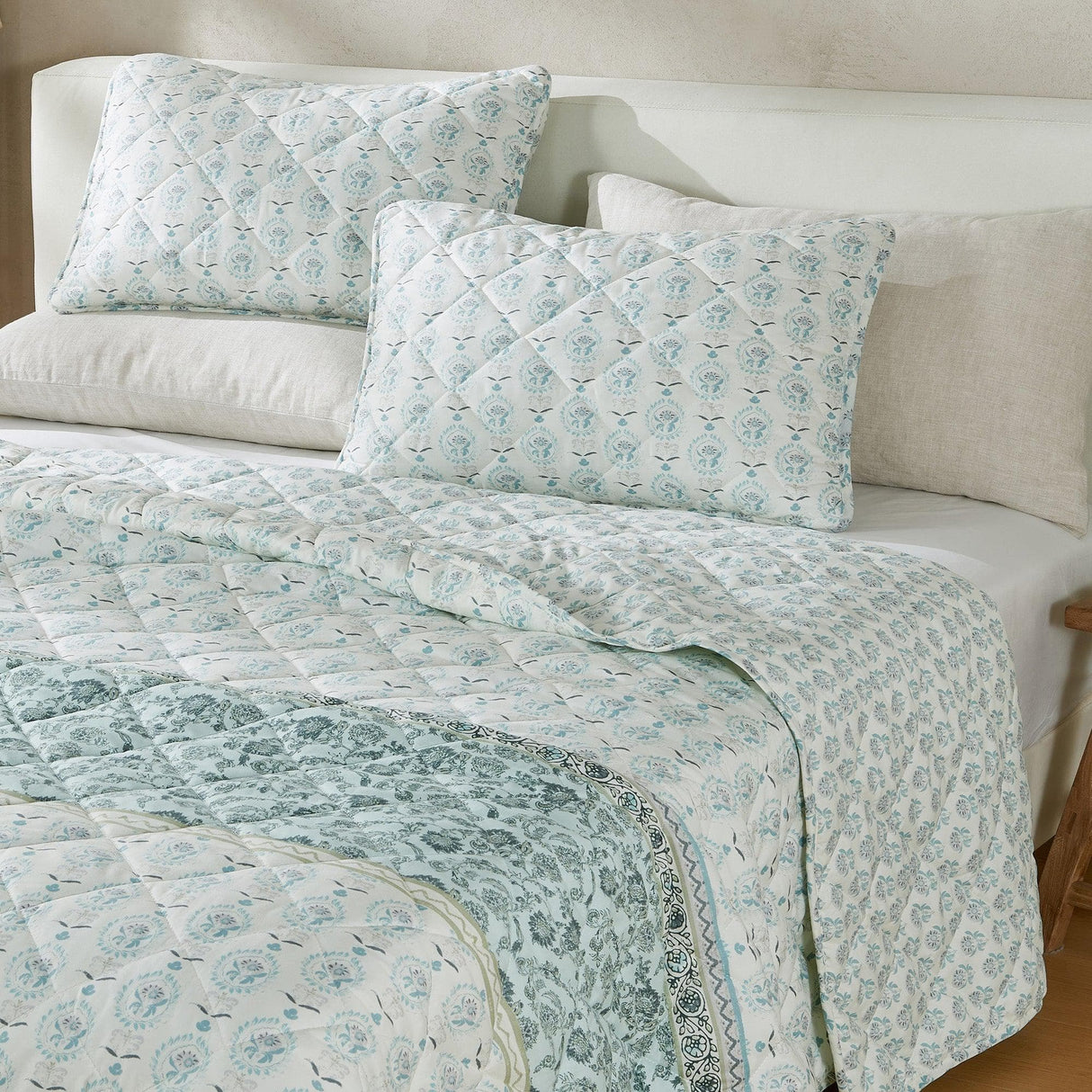Patina Vie Maison Quilts & Comforters Boho Floral Inspired Reversible Quilt Set with Shams