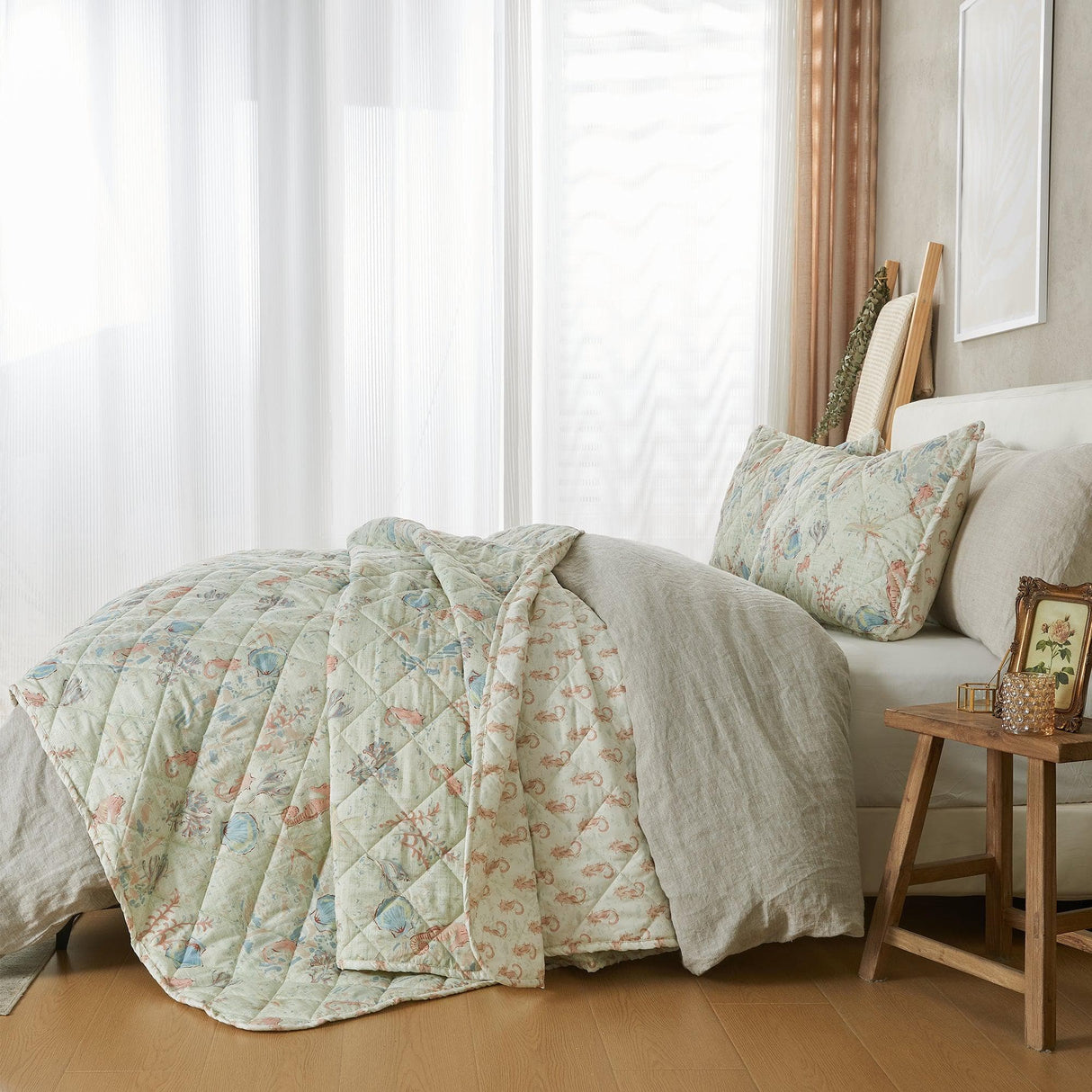 Patina Vie Maison Quilts & Comforters Coastal Inspired Reversible Quilt Set with Shams