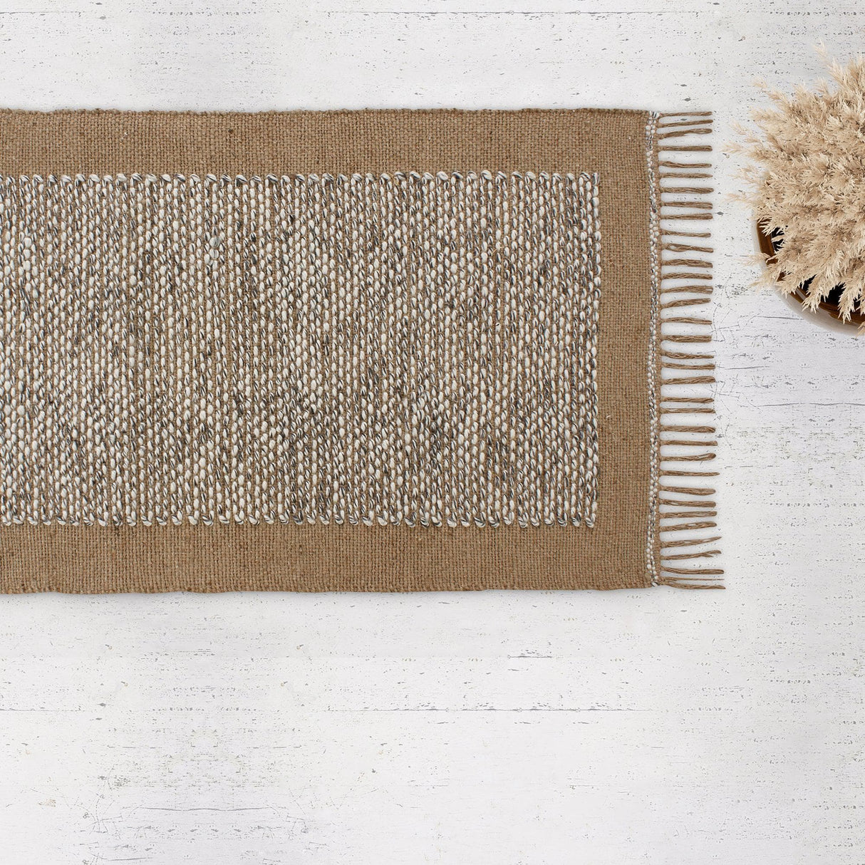 Patina Vie Maison Rugs 2'3" x 3'8" / Blue / Natural Border Boho Inspired Hand Tufted Accent Rug