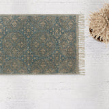 Patina Vie Maison Rugs 2'3" x 3'8" / Blue Geometric Hand Tufted Boho Accent Rug with Tassels