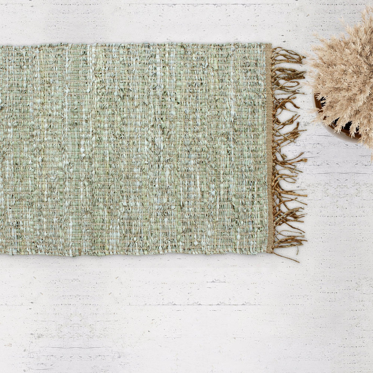 Patina Vie Maison Rugs 2'3" x 3'8" / Green Hand Tufted Boho Accent Rug with Tassels
