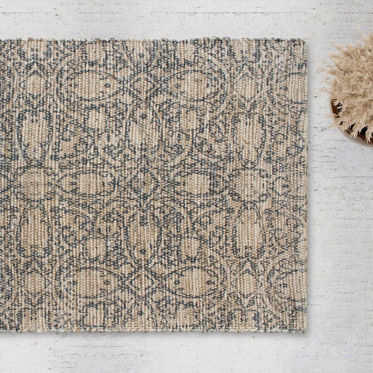 Hand-tufted-cotton/jute-flatweave-boho-rug-Area-Rugs