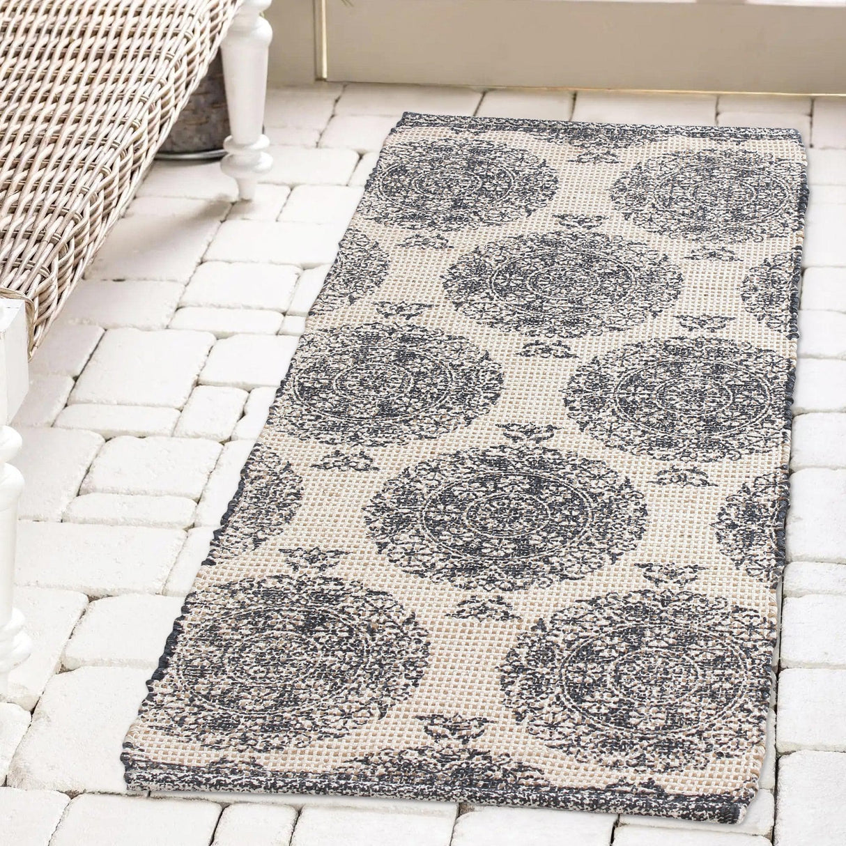 Hand-tufted-cotton/jute-flatweave-boho-rug-Area-Rugs