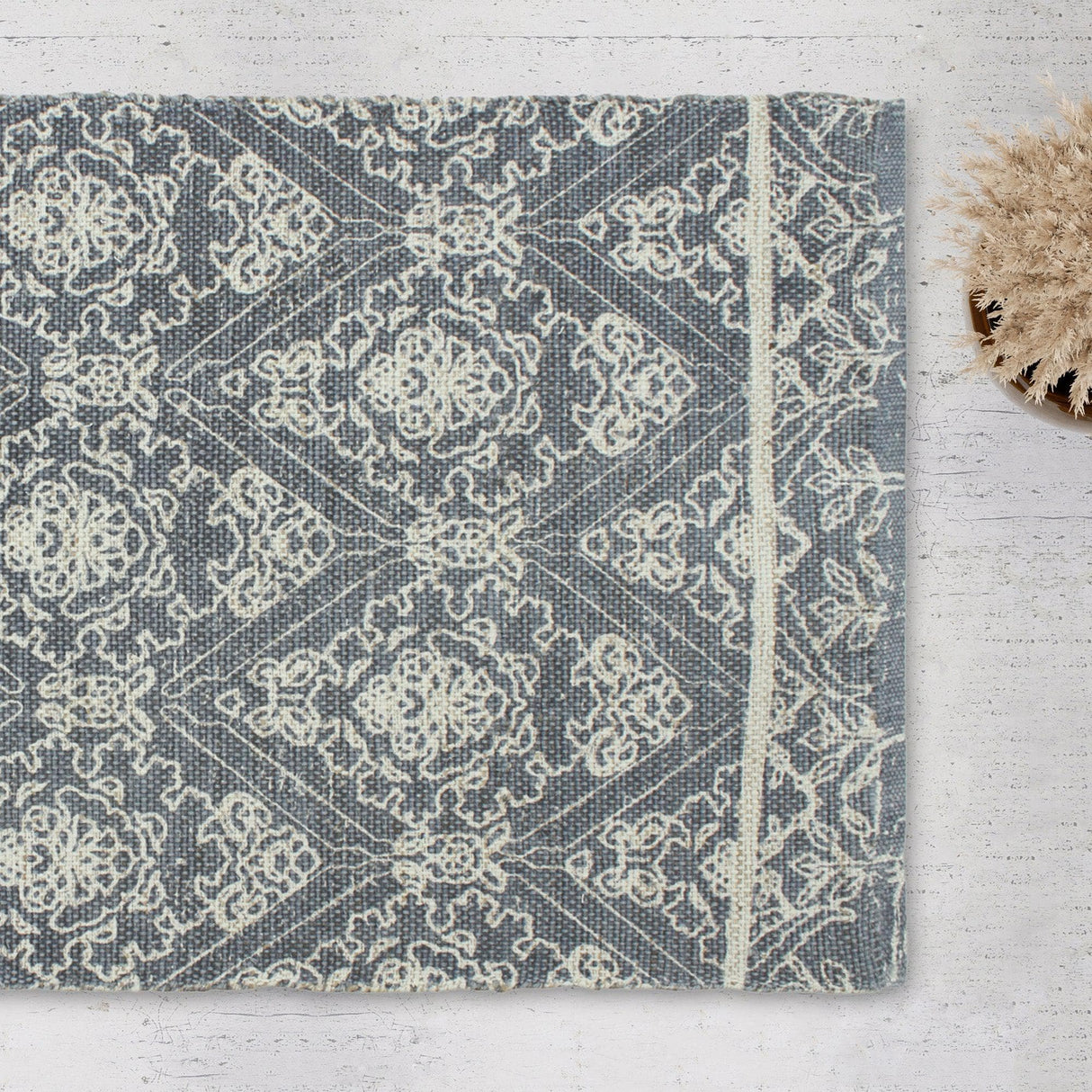 Hand-tufted-cotton/jute-flatweave-boho-rug-Area-Rugs