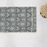 Patina Vie Maison Rugs 2'3" x 3'8" / Navy Diamond Floral Hand Tufted Cotton/Jute Flatweave Boho Rug
