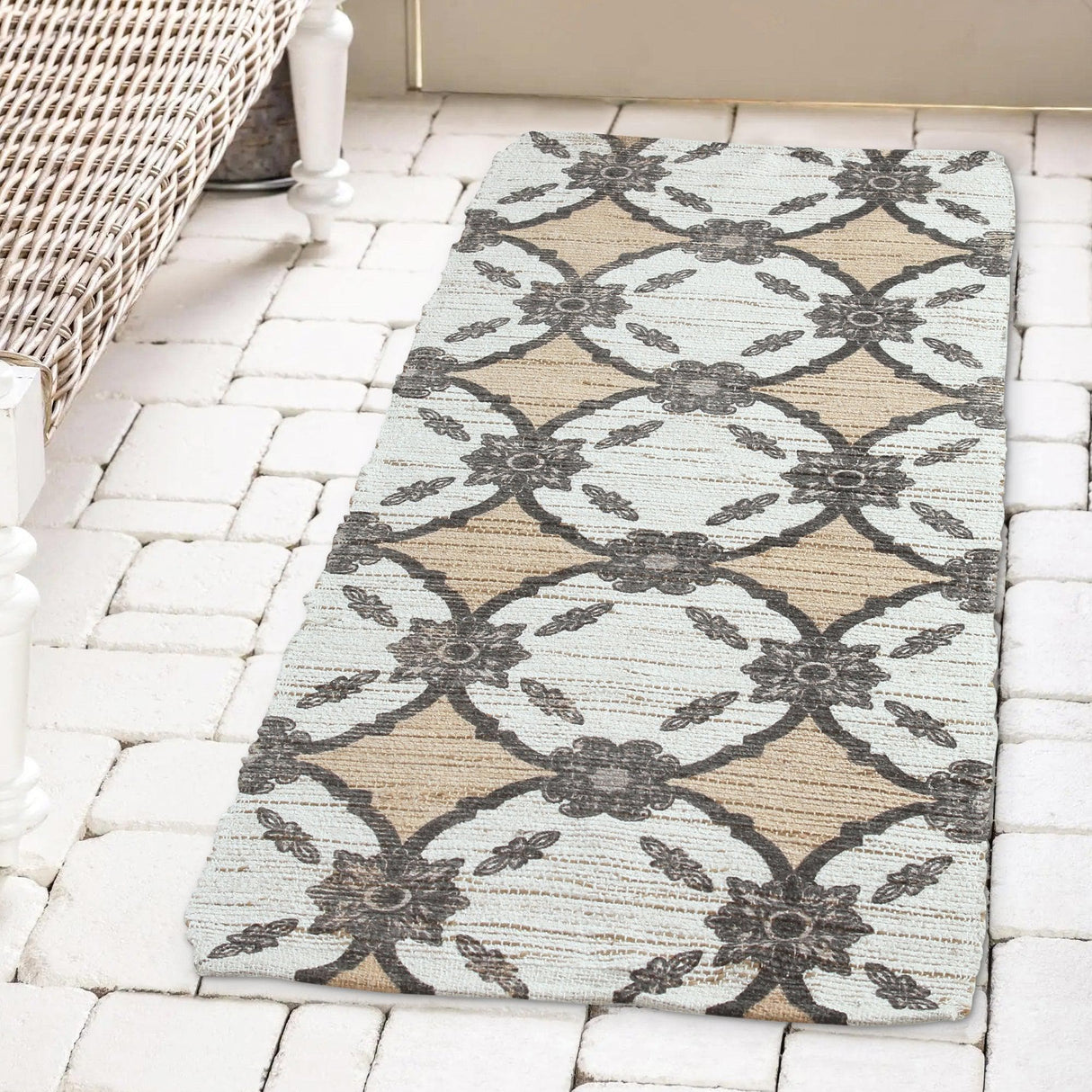 Hand-tufted-cotton/jute-flatweave-boho-rug-Area-Rugs