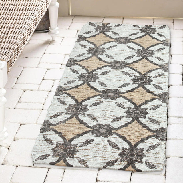 Hand-tufted-cotton/jute-flatweave-boho-rug-Area-Rugs