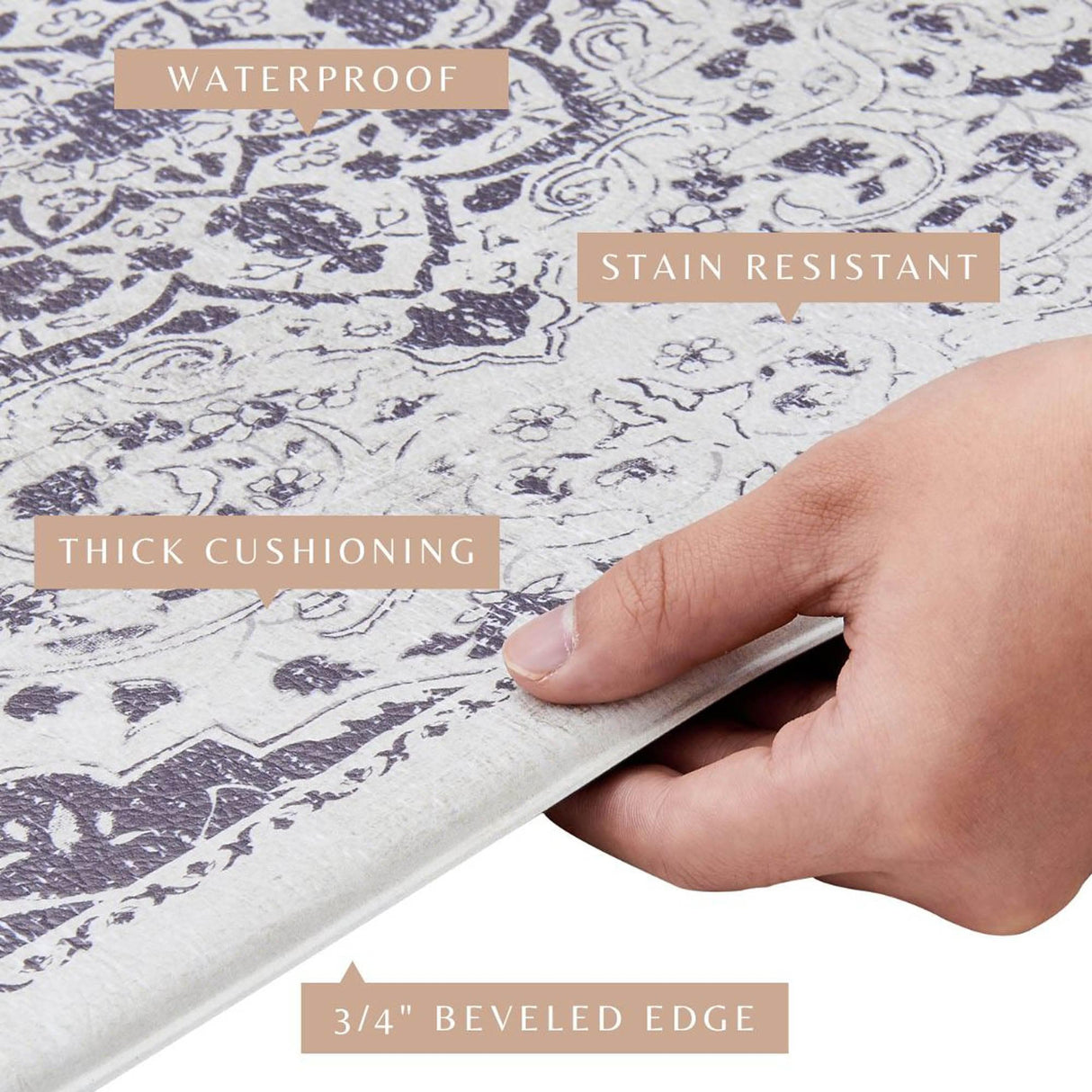 Patina Vie Maison Rugs Vintage Medallion Anti Fatigue Kitchen Mat and Runner