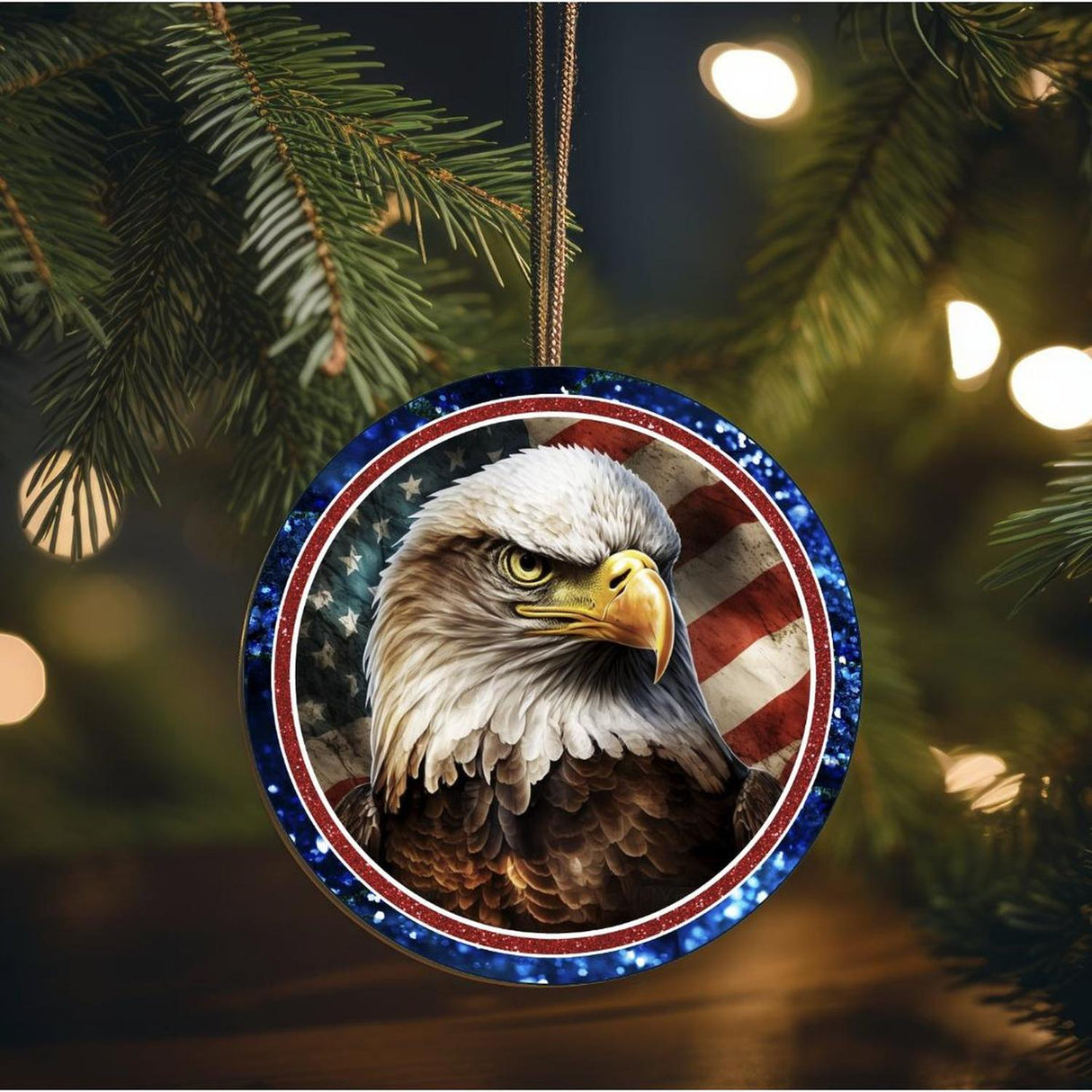 Patriotic American Eagle Two Round Sign