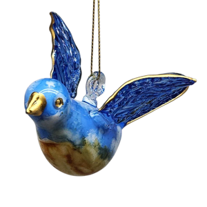 Blown Glass Bluebird - Azure Sky