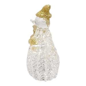 Golden Glitter Glass Snowman Figurine