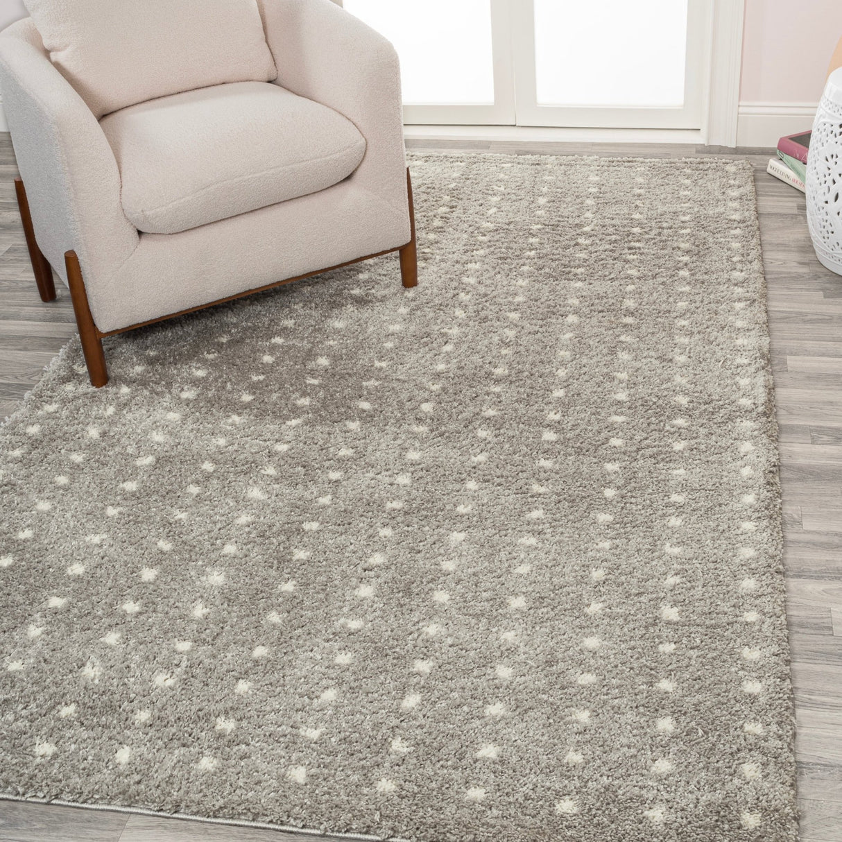 Pele Modern Geometric Dot Shag Area Rug - Tuesday Morning - Area Rugs