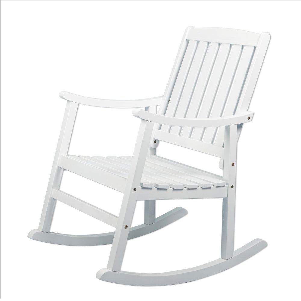 Penny Classic Slat - Back Support Acacia Wood Patio Outdoor Rocking Chair - Tuesday Morning - Outdoor Chairs