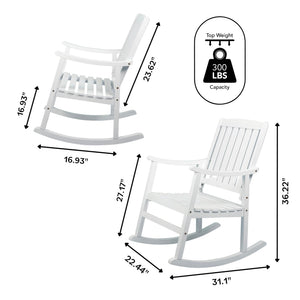 Penny Classic Slat - Back Support Acacia Wood Patio Outdoor Rocking Chair - Tuesday Morning - Outdoor Chairs