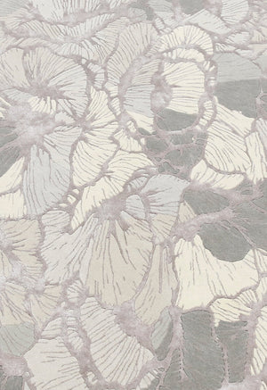 Petals Modern Gray Hand Tufted 5x7 Wool Area Rug